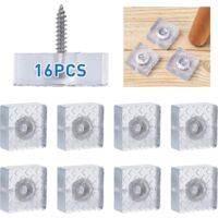 Set of 16 Square Rubber Feet for Furniture Black with Screw Protection Non-Slip Rubber Feet for Floor Protection for Chairs and Furniture