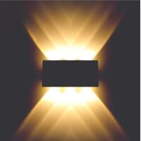 Applique exterieur led,led murale,appliques,applique murale exterieur led,Luminaire mural intérieur up and down 6W Applique led murale en aluminium Étanche IP65 Lumiere Blanc Chaud (Noir )