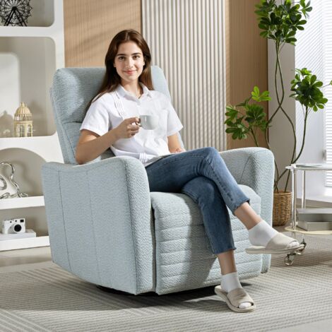HOMCOM Fauteuil inclinable, Fauteuil de Relaxation en Tissu Bouclette