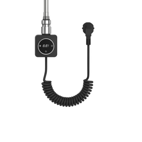 Élément chauffant électrique pour radiateur de salle de bain PREMIO 200 W noir avec câble LUXRAD (1/2)