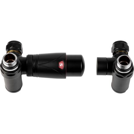 Valx Té thermostatique axial gauche noir mat (tête vers la droite)
