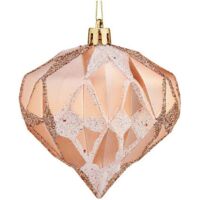 Kugeln de Weihnachten Diamant ø 8 cm 6 Stück Kupfer Kunststoff
