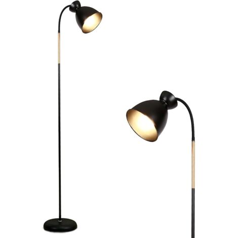 Anten Schwenkbare Stehlampe Schwarz  E27 Fassung MAX 60W  Höhe 159CM  Retro Metall-Stehleuchte  1 Flammig  Für Wohnzimmer, Schlafzimmer und Arbeitszimmer