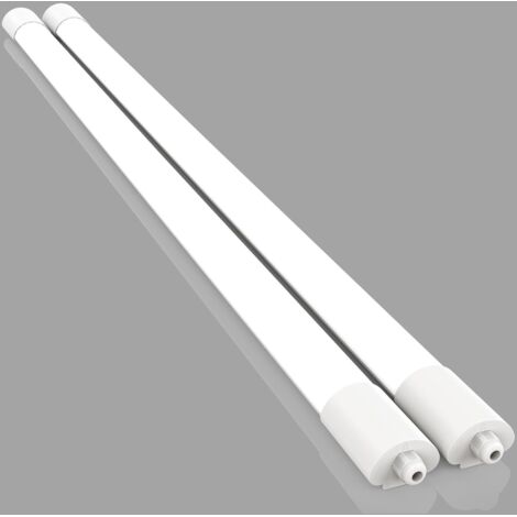 Amdelne 2er Pack 120cm LED Feuchtraumleuchte Weiß 36W 4100LM,Neutralweiß 4000K,PC,IP65,Halbrund LED-Lichtleisten für Badezimmer Keller Garage [klasse E]