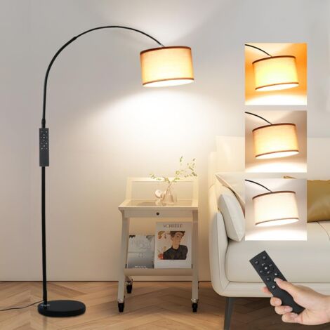Anten Smart Bogenlampen 165-180cm,Beige Stoffschirm Ø33cm,Fernbedienung,Inklusive LED,E27,Fußschalter,LED Stehleuchte für Schlafzimmer,Hotel [klasse E]