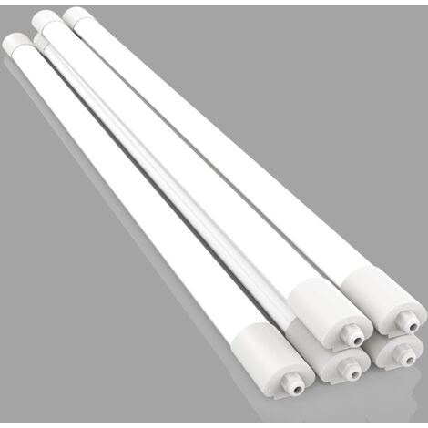 Amdelne 5er Pack 150cm LED Feuchtraumleuchte Weiß 45W 5000LM,Neutralweiß 4000K,PC,IP65,Halbrund LED-Lichtleisten für Badezimmer Keller Garage [klasse E]