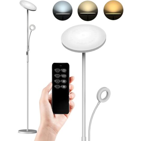 Anten Stehlampe LED Dimmbar 30W Deckenfluter mit 5W Leselampe 3000-6000K Stehleuchte Wohnzimmer mit Fernbedienung & Touch-Steuerung led standleuchte für Schlafzimmer Büro,Grau