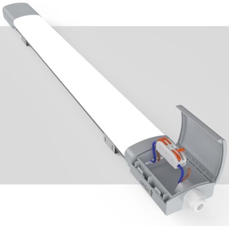 Antenlicht 3er Pack LED Feuchtraumleuchte 60cm 18W 5000K,LED-Streifen IP65,110lm/W,connectable,70% Energiesparend,für Büros Garage Werkstatt Keller-Grau
