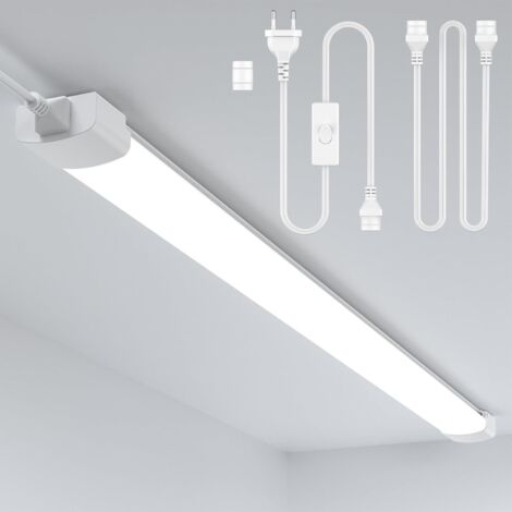 Antenlicht 5er Pack LED Feuchtraumleuchte 150cm 45W 5000K,Ultraslim LED-Streifen IP65 mit Steckverbindern,connectable,110lm/W,für Garage Werkstatt Keller-Weiß