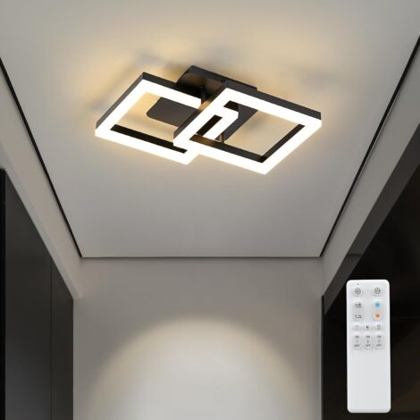 Antenlicht LED Deckenleuchte 20W,Rauten-Design,44x24cm Wandleuchte,Dimmbar 2700K-6500K,Fernbedienung,für Flur Diele Schlafzimmer-Schwarz [Energieklasse E]