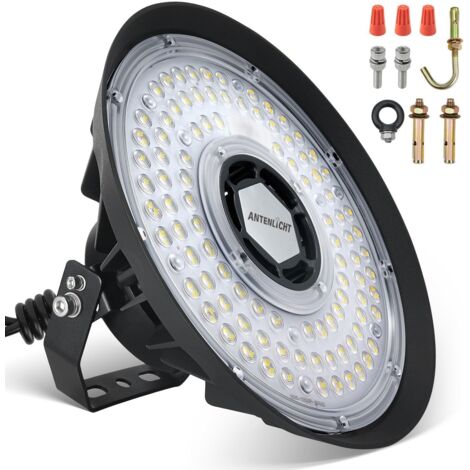 Antenlicht LED Industrieleuchte UFO 200W 34000LM 5000K,IP65,170LM/W,90°Linse,Hochregalleuchte für Lager,Werkstatt,Fabrik,Sporthalle [Energieklasse B]