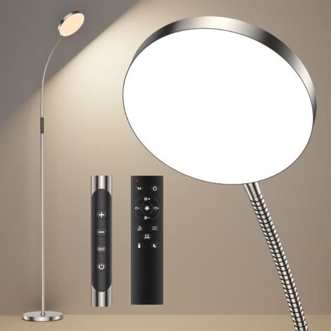 Antenlicht LED Stehleuchte Silber 169cm 18W 2000LM,dimmbar 3000K-6000K,Touchschalter,Fernbedienung,Timer,CRI95,für Wohnzimmer Schlafzimmer [Klasse E]
