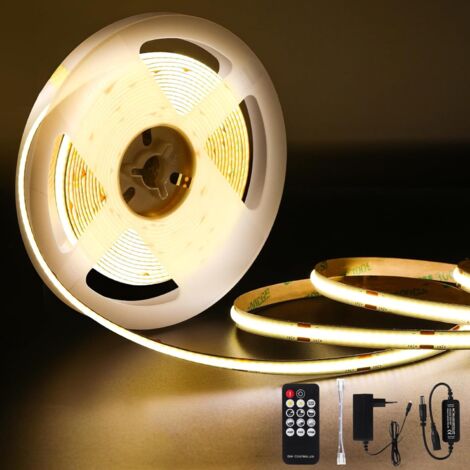 Antenlicht COB LED-Streifen 10m,RGB Strip 72W 7920lm,Dimmbar 4000K,RF-Fernbedienung,CRI90+,Selbstklebend für Home Dekoration Beleuchtung [Energieklasse E]
