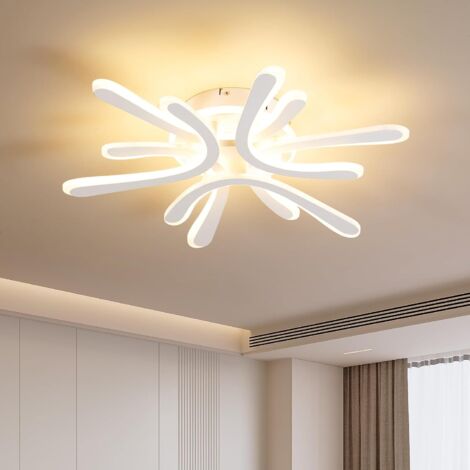 Amdelne LED Deckenleuchte 40W 3800LM,Moderne Blütenblatt Acryl 55cm,Weiß,2800-6000K,Fernbedienung,für Kinderzimmer Schlafzimmer Küche [Klasse F]