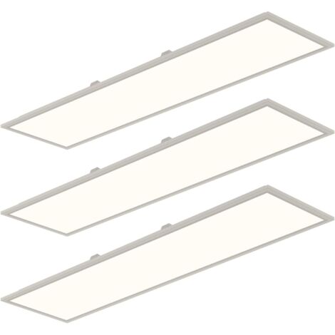 Amdelne 3er Pack LED Panel Deckenleuchte 100x25cm 30W 3000K-6500K,ultra‑flach,Fernbedienung,3 Lichtmodi,Nachtlicht,Memory-Funktion,für Wohnzimmer  Büro [Klasse E]