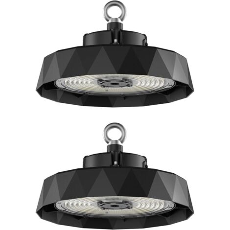 Amdelne 2er Pack LED Hallenstrahler UFO 200W 34000LM 6000K–Ø32cm,IP65,120° Linse,170LM/W,Industrie-Hängeschale für Lagerhalle Werkstatt Fabrik Sporthalle [Klasse B]