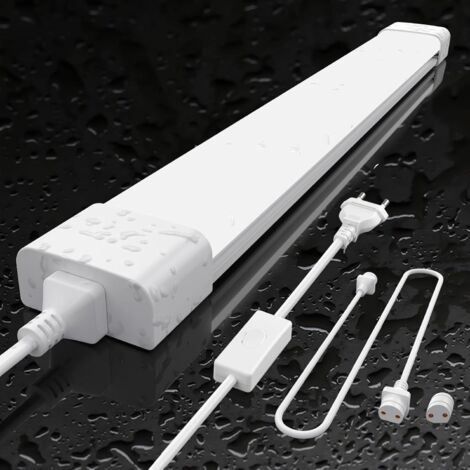 Amdelne LED Feuchtraumleuchte Weiß 60cm 18W 4000K,IP65,110LM/W,PC,90% Energiesparend,Ultraslim LED-Streifen für Garage Werkstatt Keller [Klasse E]