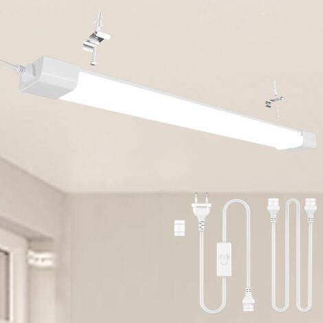 Modlicht LED Feuchtraumleuchte Weiß 150cm 45W 4000K,IP65,111LM/W,PC,90% Energiesparend,Ultraslim LED-Streifen für Garage Werkstatt Keller [Klasse E]