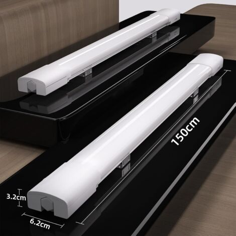Modlicht 2er Pack LED Feuchtraumleuchte Weiß 150cm 45W 5000K,PC,IP65,110lm/W,70% Energiesparend,ultraflach LED-Röhren für Garage Werkstatt Keller [Klasse E]