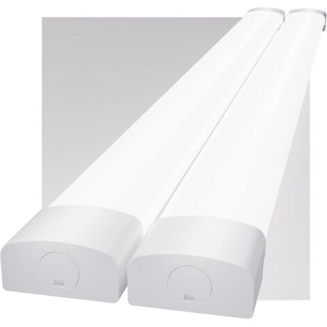 Modlicht 2er Pack LED Feuchtraumleuchte Weiß 120cm 36W 5000K,PC,IP65,110lm/W,ultraflach LED-Röhren mit Verbindungskabel,für Garage Werkstatt Keller [Klasse E]