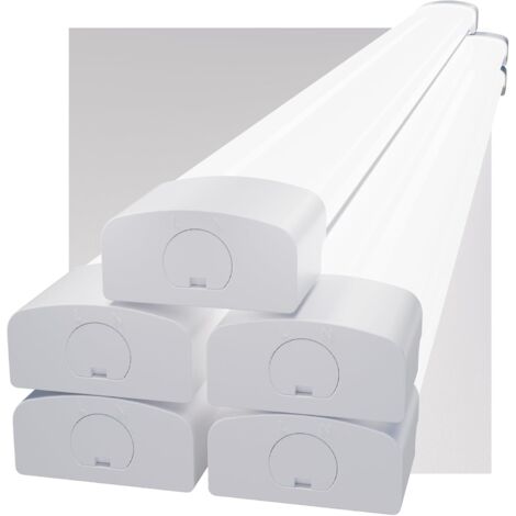 Modlicht 5er Pack LED Feuchtraumleuchte Weiß 120cm 36W 5000K,PC,IP65,110lm/W,ultraflach LED-Röhren mit Verbindungskabel,für Garage Werkstatt Keller [Klasse E]
