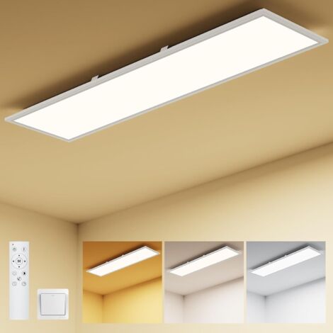 Amdelne LED Panel ultra‑flach,100x25cm 30W 3000K-6500K,Fernbedienung,3 Lichtmodi,Nachtlicht,Memory-Funktion,Deckenleuchte für Wohnzimmer  Büro [Klasse E]