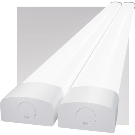 Modlicht 2er Pack LED Feuchtraumleuchte Weiß 150cm 45W 5000K,PC,IP65,110lm/W,ultraflach LED-Röhren mit Verbindungskabel,für Garage Werkstatt Keller [Klasse E]
