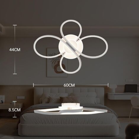 Modlicht 40W LED Deckenleuchten Weiß 5300LM-Moderne Blüten Acryl 65cm,Dimmbar 3000-6500K,Fernbedienung,für Schlafzimmer Wohnzimmer  [Klasse E] (1/5)