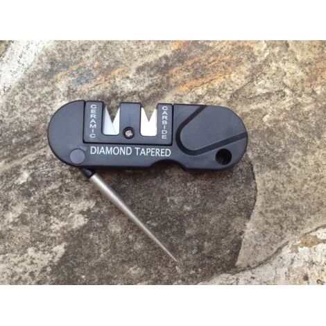 Hartmetall-Messerschärfer, Schleifstein, Taschenhaken, Diamantwerkzeug für Camping, Wandern und Outdoor-Aktivitäten: 3-in-1-Messerschärfer (1/5)