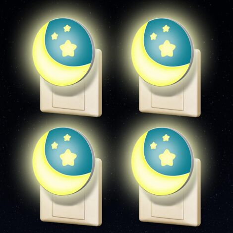 Kinder-Nachtlicht-Steckdose [4er-Set] mit Dämmerungssensor, kleiner LED, Wand-Nachtlicht, Flur-, Treppenhaus- und Toilettenbeleuchtung (1/5)