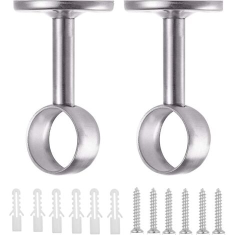 Stück Gardinenstangenhalterungen aus Edelstahl, 25-mm-Gardinenhalterung, Deckengardinenstange mit Schrauben für Gardinenstangen, Garderobenständer, Hängeschränke