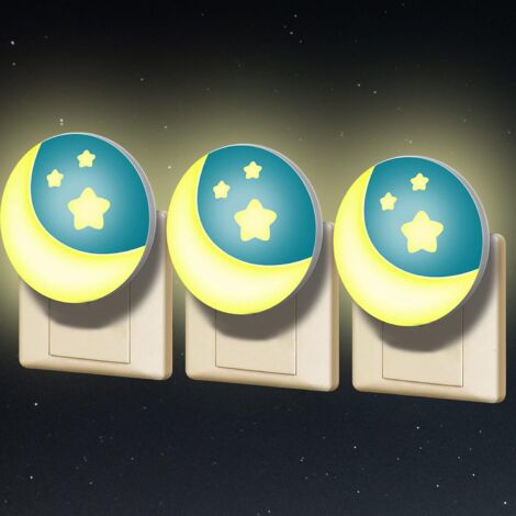 Kinder-Nachtlicht-Steckdose [3er-Set] mit Dämmerungssensor, kleiner LED, Wand-Nachtlicht, Flurbeleuchtung, Treppenhausbeleuchtung, Toilettenbeleuchtung (1/5)