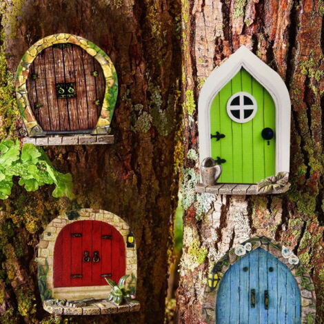 6-teiliges Set Feentüren und -fenster für Bäume – Leuchtende Gartendekoration für Kinderzimmer, Wände und Bäume, Miniatur-Feengarten-Accessoires für den Außenbereich (1/5)