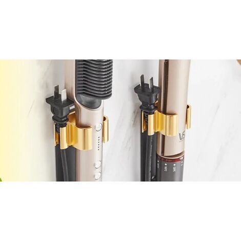 1 Stück Haarglätter-Halterung, Friseursalon-Styling-Lockenstab-Aufbewahrungsorganizer, Ständer aus Aluminiumlegierung, Weiß (1/5)