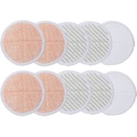 10 Mikrofaser-Reinigungspads für Wischmopps (4x Orange + 4x Grau + 2x Weiß)