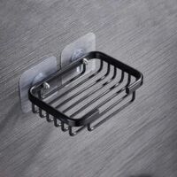 Bohrfreies Aluminium-Regal für Bad und Küche, Duschablage, Shampoo-Halter, Seifenschale, Badezimmeraccessoires, schwarz