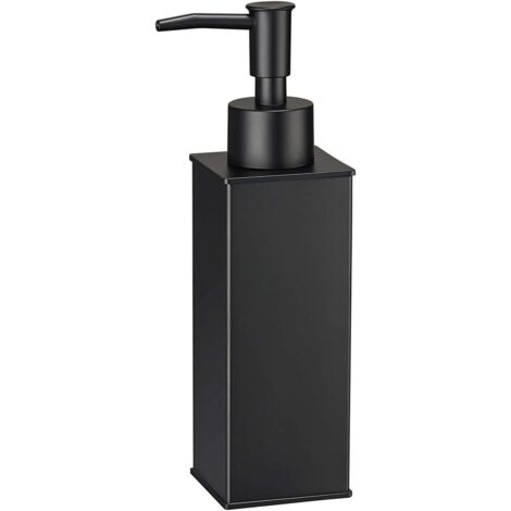 Dispensador de jabón cuadrado en acero inoxidable 304 para ducha, baño, cocina, inodoro (negro) (1/5)