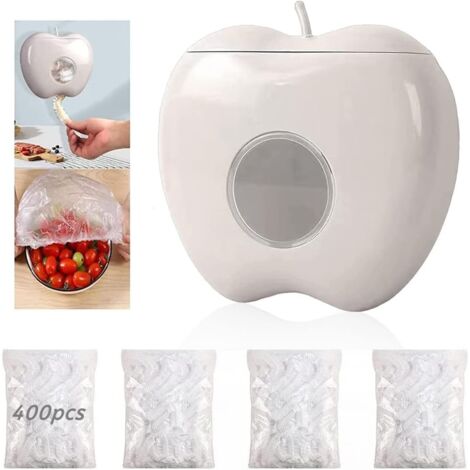 Caja de almacenamiento de film transparente de plástico blanco con funda integrada, para organizar la cocina, 1 pieza (1/5)