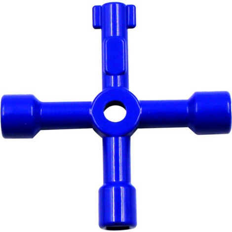 2 clés triangulaires intérieures universales, bleues, pour vannes de compteur d'eau à carré, 1 jeu (1/5)