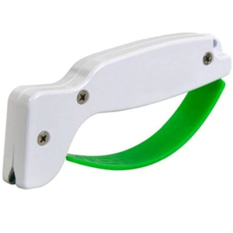 Afilador de cuchillos manual para navajas y herramientas de jardín, plástico blanco, 1 pieza (1/5)