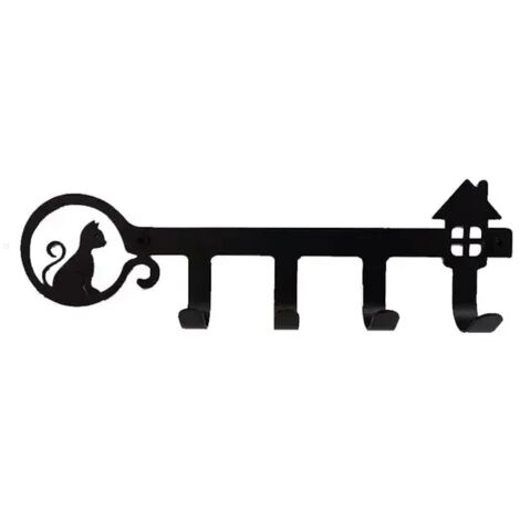 Perchero de pared de metal negro para balcón, llavero, organizador de cocina, ganchos de almacenamiento para baño, perchas, almacenamiento para gatos