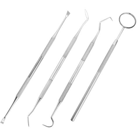 Kit hygiène dentaire anti-tartre – 4 piezas con espejo, para eliminar y blanquear (1/5)