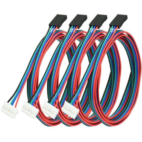 Cable motor para NEMA 17 – lote de 8 x 1 m, conector HX2.54 4 broches versus 6 broches, bipolar (1/5)
