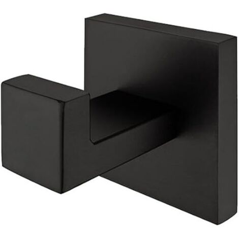 Gancho para toallas de acero inoxidable 304 negro, moderno accesorio de baño cuadrado de lujo cromado. (1/5)