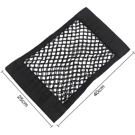 Bolsa de almacenamiento de malla elástica para asiento trasero de coche, red mágica, pegatina universal, bolsillo, organizador para asiento trasero, 40 x 25 cm (1/5)