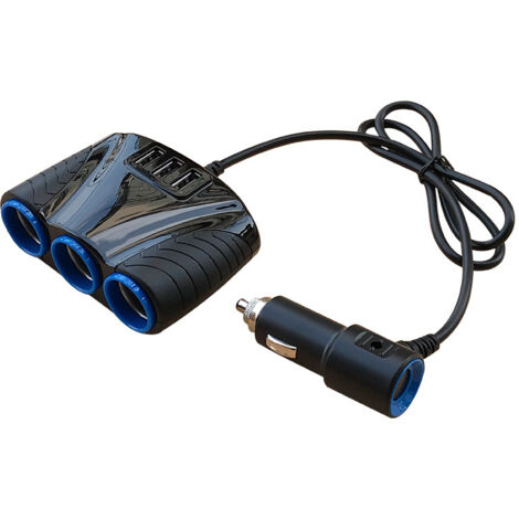 Cargador para coche 3 en 1 de 12 V, para cigarrillos, adaptador de sector USB, para iPhone/iPad/téléfonos portátiles/DVR/GPS, 1 pieza (1/5)