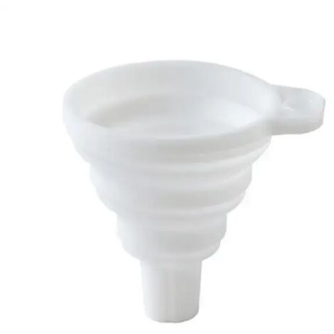 Embudos plegables de silicona, herramientas de cocina, mini embudo plegable, embudo de silicona plegable portátil, accesorios de cocina, blanco, 1 pieza (1/5)