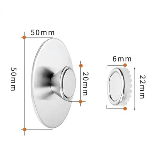 Jabonera de acero inoxidable con ventosa magnética para baño, sin taladros, para colgar en la pared, con ganchos para escurrir (1/5)