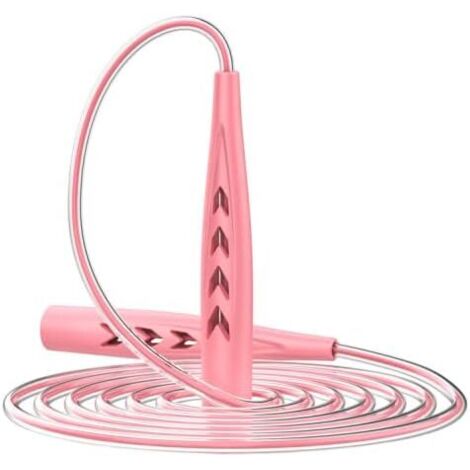 Cuerda de saltar para fitness para adultos y niños, cuerda de saltar de velocidad ajustable de 3 m, cuerda de saltar con mango ergonómico, perfecta para boxeo y entrenamiento físico. (1/5)
