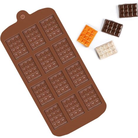 Mini moldes de silicona para chocolate, 12 moldes antiadherentes para fondant, fáciles de desmoldar, para chocolates caseros, caramelos, obleas y decoración de pasteles (1/5)